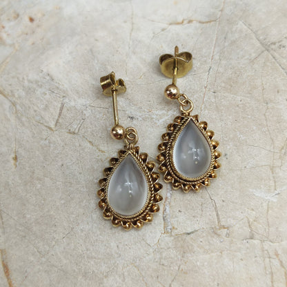 Moonstone Earrings in 9K gold