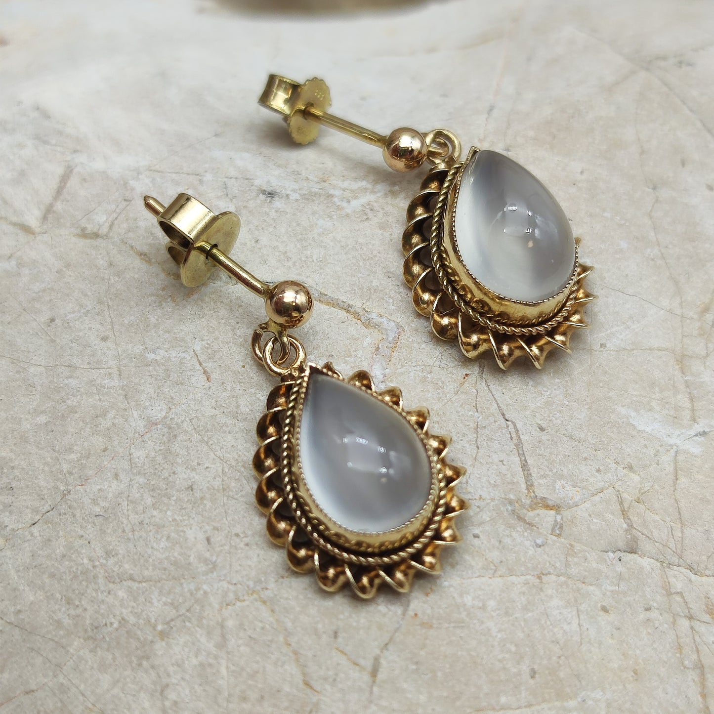 Moonstone Earrings in 9K gold