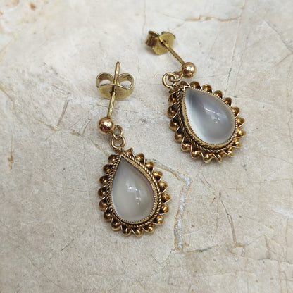 Moonstone Earrings in 9K gold
