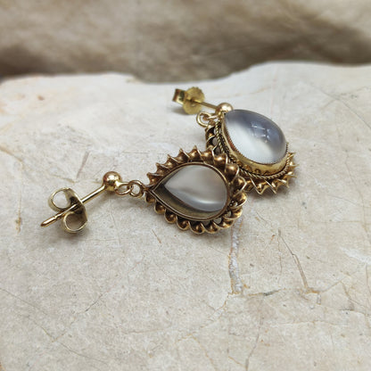 Moonstone Earrings in 9K gold