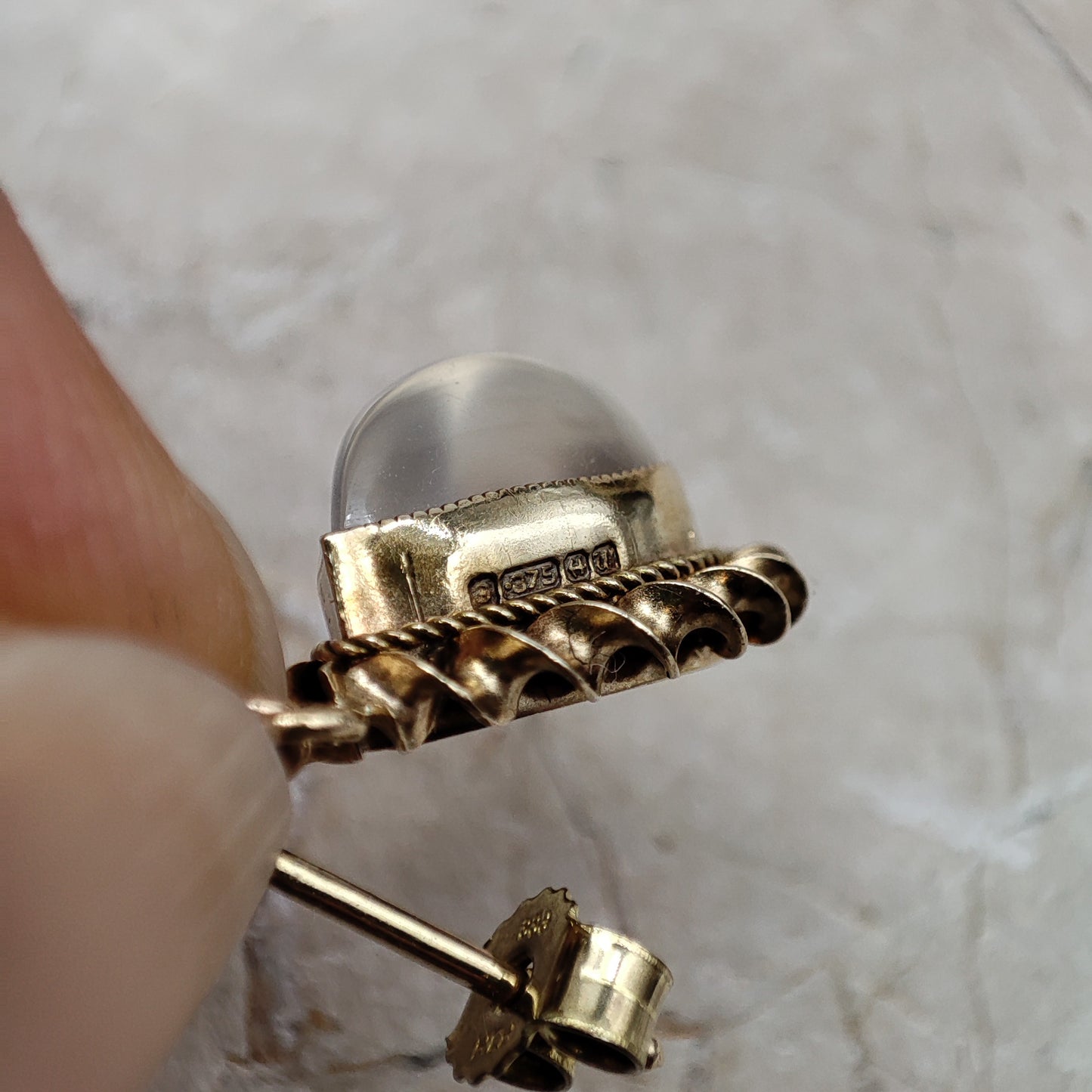 Moonstone Earrings in 9K gold