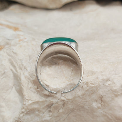 Achterzijde verstelbare ringband in sterling zilver