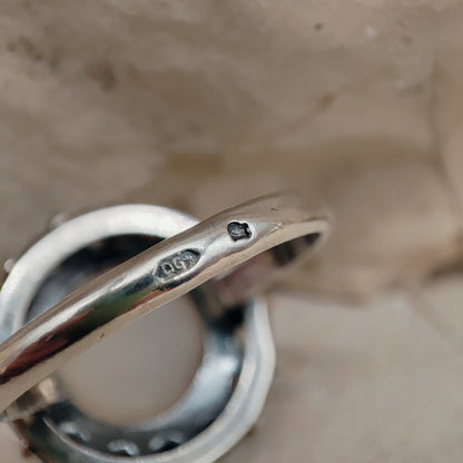 Vintage Interbellum White Quartz Silver Ring