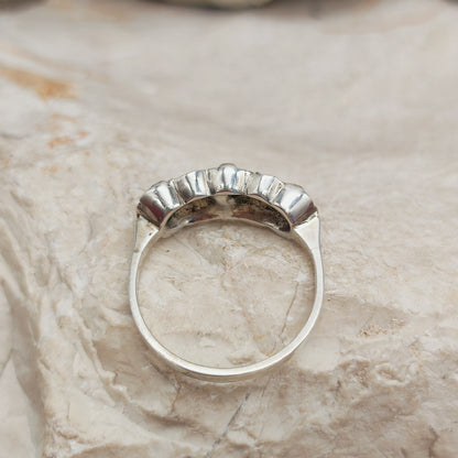 Art Deco silver ring with Coral