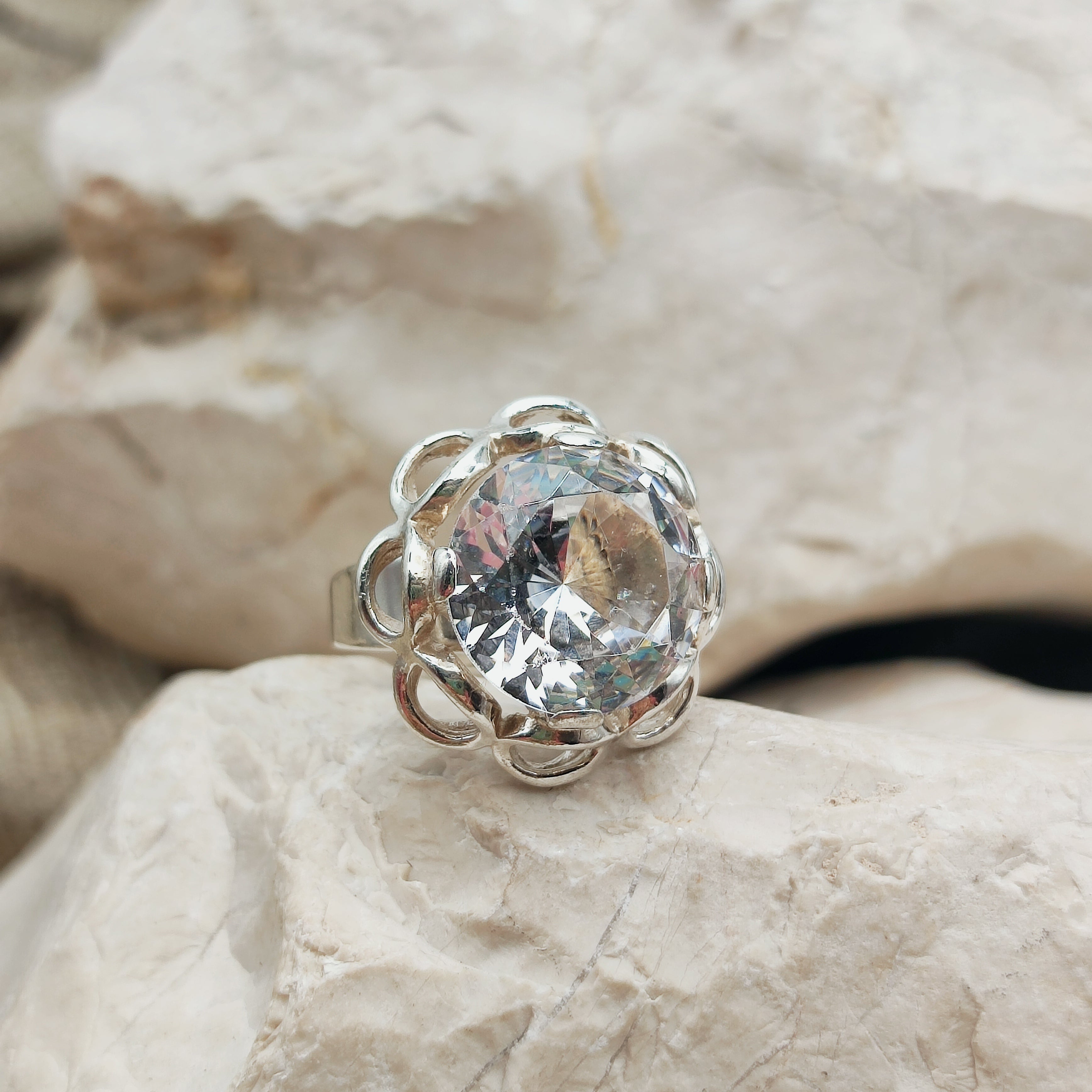 Alton ring 1973 Karl-Erik Palmberg met bergkristal in sterling