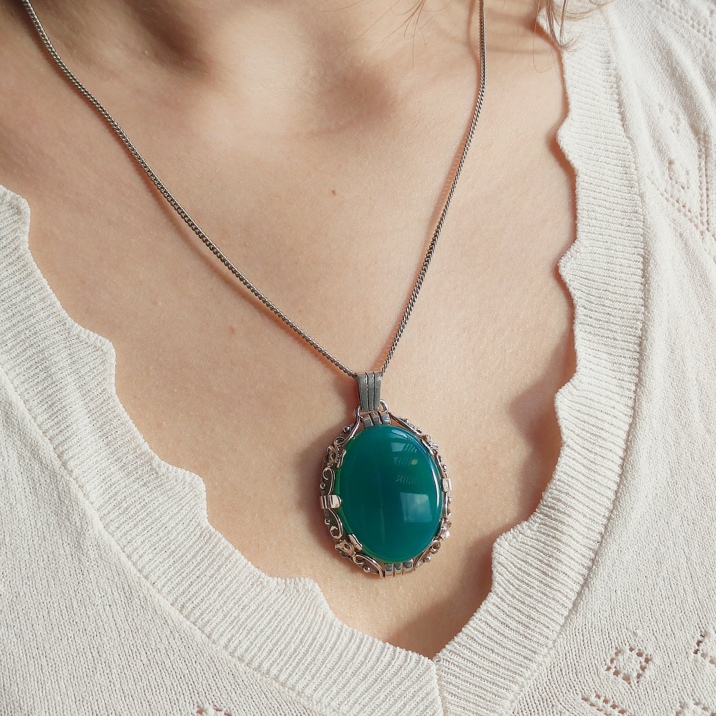 Vintage 1930's Art Deco Silver Pendant