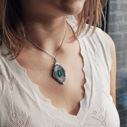 Vintage Art Deco Silver Flower pendant