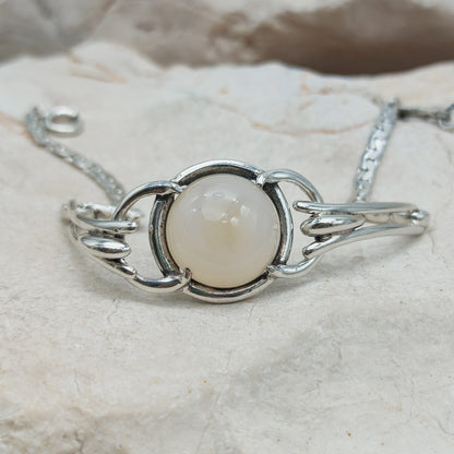 Zilveren armband Gebroeders Reggers met ronde chalcedoon cabochon