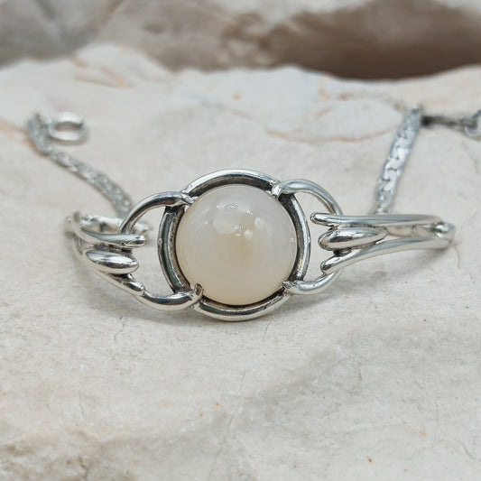Zilveren armband Gebroeders Reggers met ronde chalcedoon cabochon