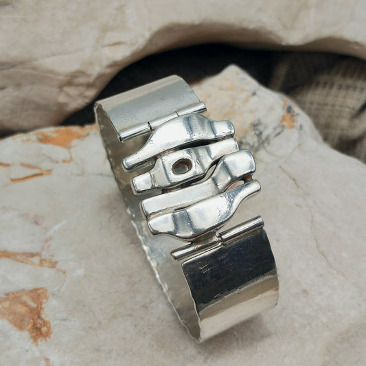 Vintage zilveren armband van Menno Meijer met brede band