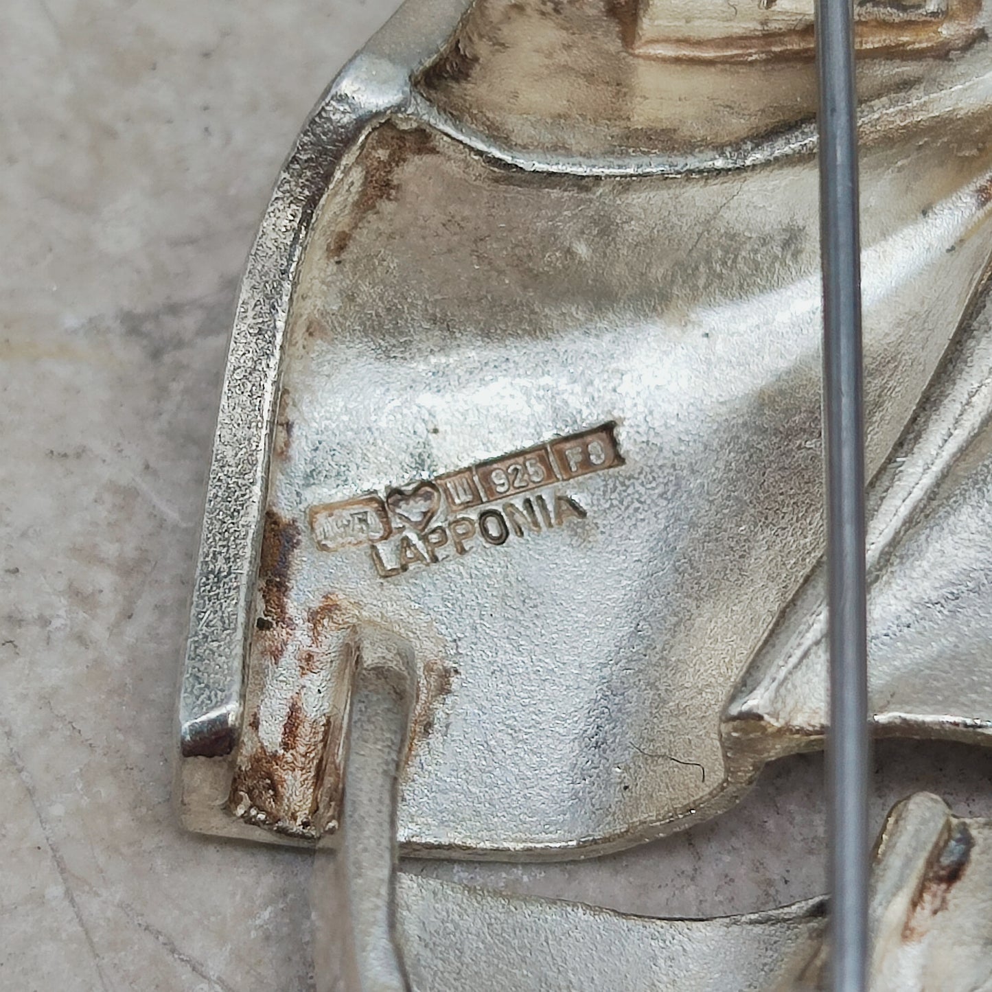 Achterzijde met keurmerken 925 Lapponia F8 1983