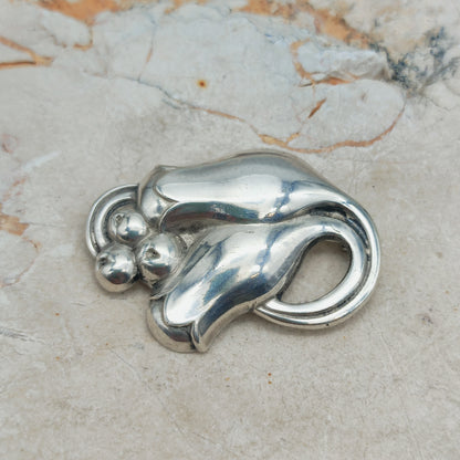 Silver Tulip Brooch by Georg Jensen
