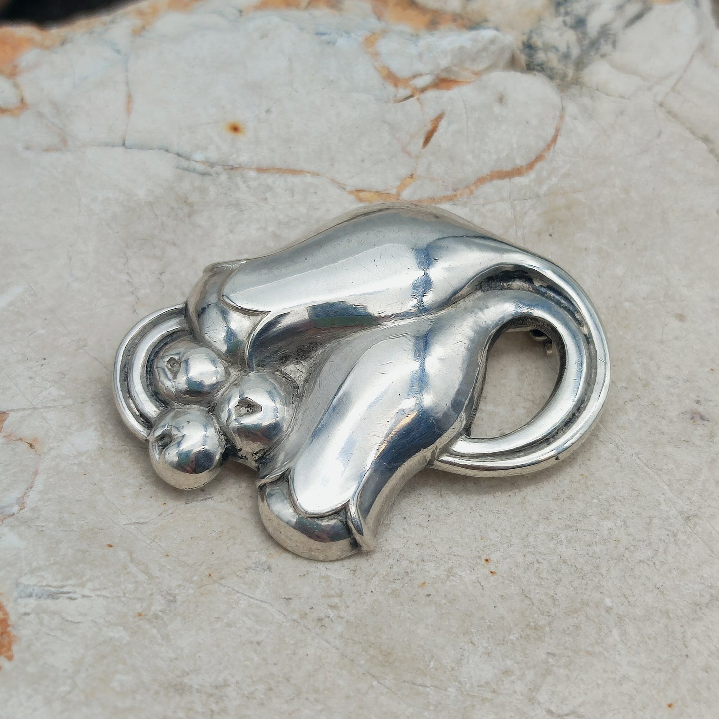 Silver Tulip Brooch by Georg Jensen