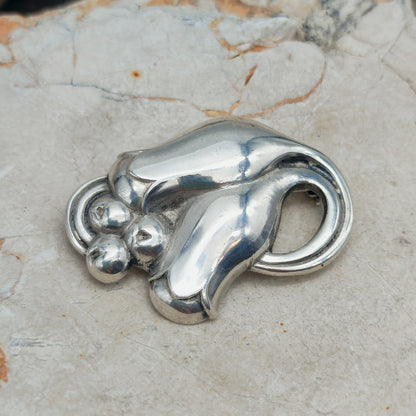 Silver Tulip Brooch by Georg Jensen