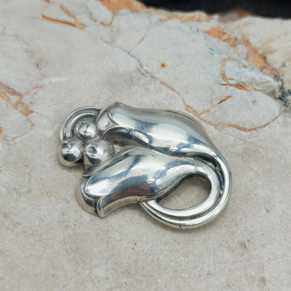 Silver Tulip Brooch by Georg Jensen