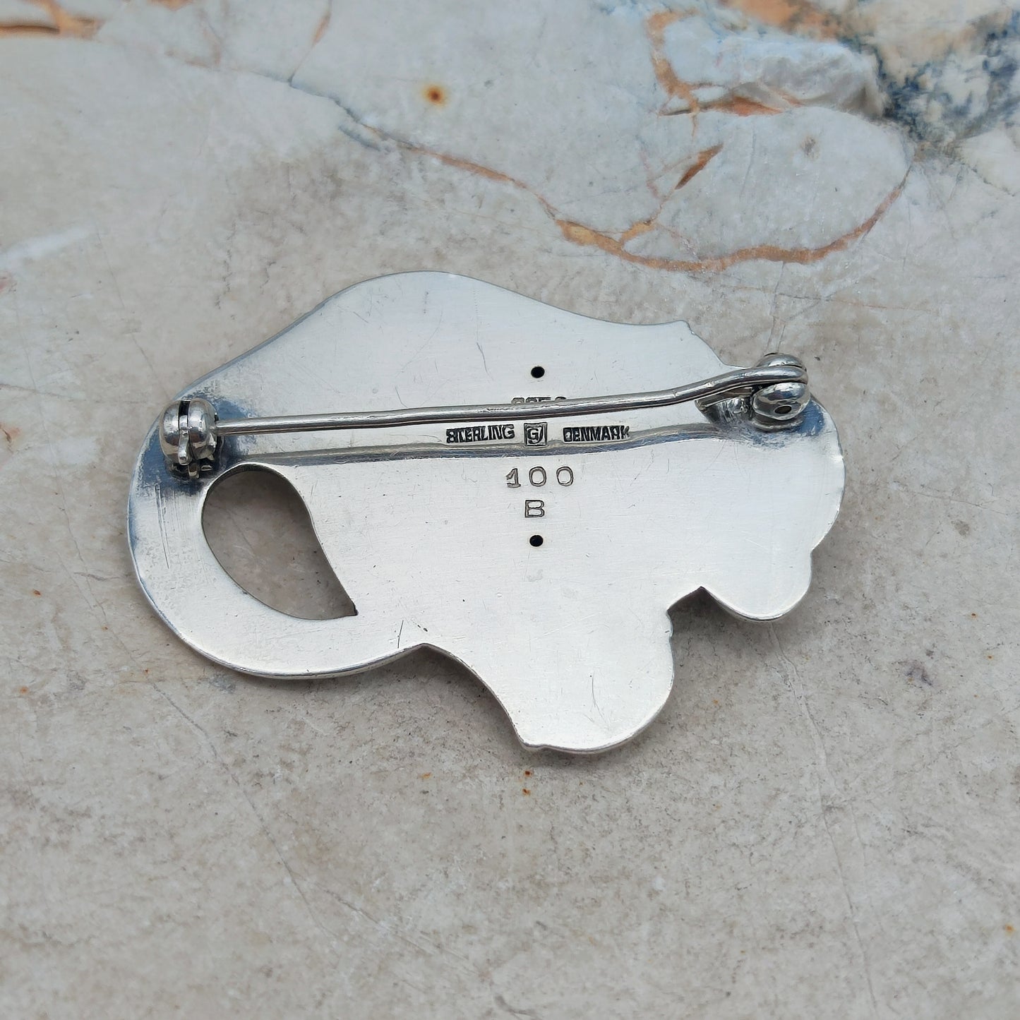 Silver Tulip Brooch by Georg Jensen