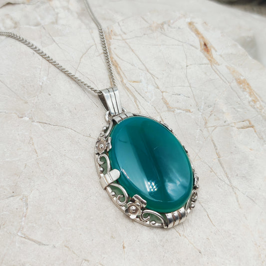 Vintage 1930's Art Deco Silver Pendant