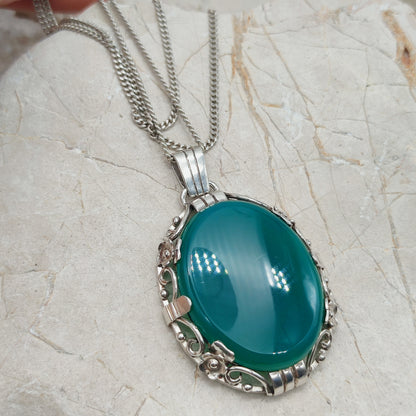 Vintage 1930's Art Deco Silver Pendant