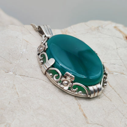 Vintage 1930's Art Deco Silver Pendant