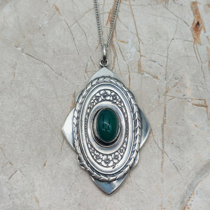 Vintage Art Deco Silver Flower pendant