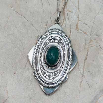 Vintage Art Deco Silver Flower pendant