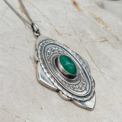 Vintage Art Deco Silver Flower pendant