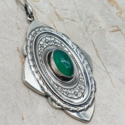 Vintage Art Deco Silver Flower pendant