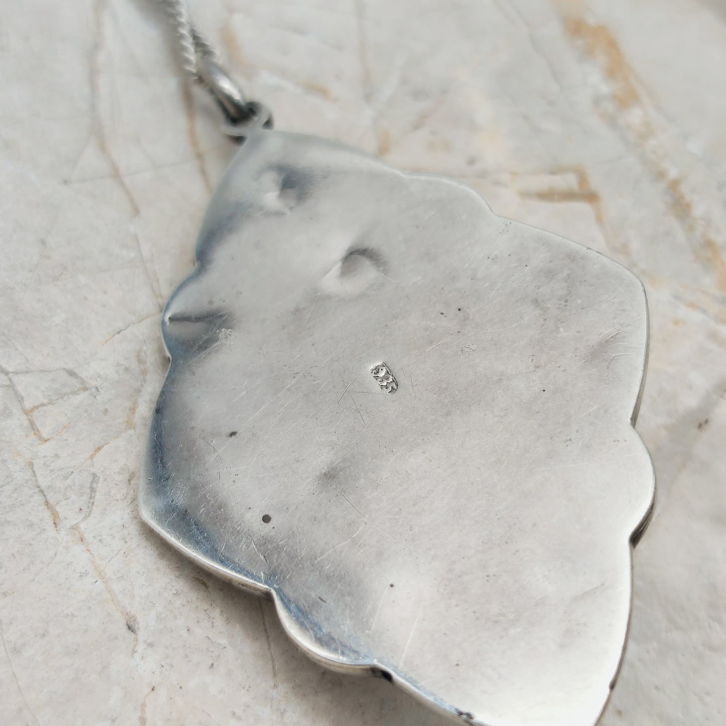 Vintage Art Deco Silver Flower pendant