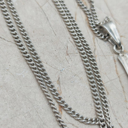 Dutch silver pendant with garnet Art Deco inspired 1970s