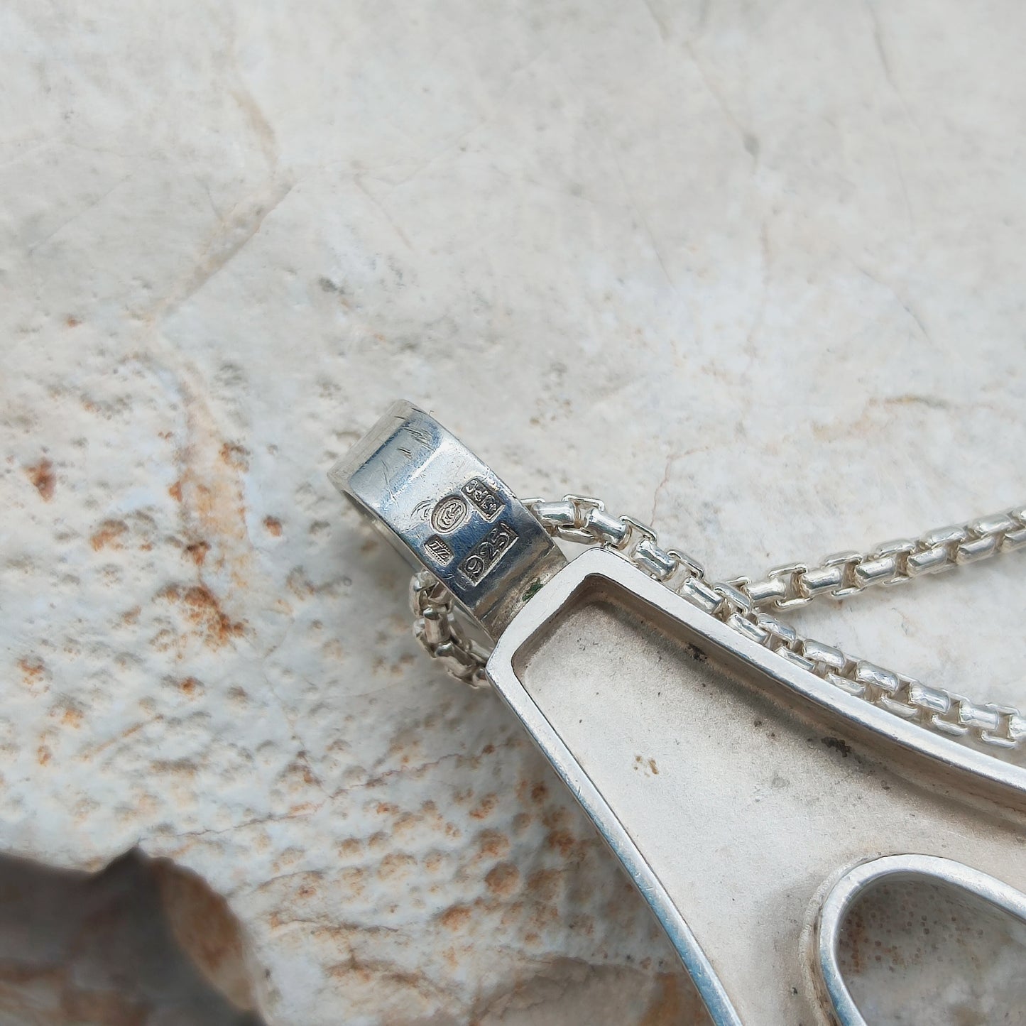 Vintage Modernist Silver Necklace with Amethyst by Kultaseppä Salovaara