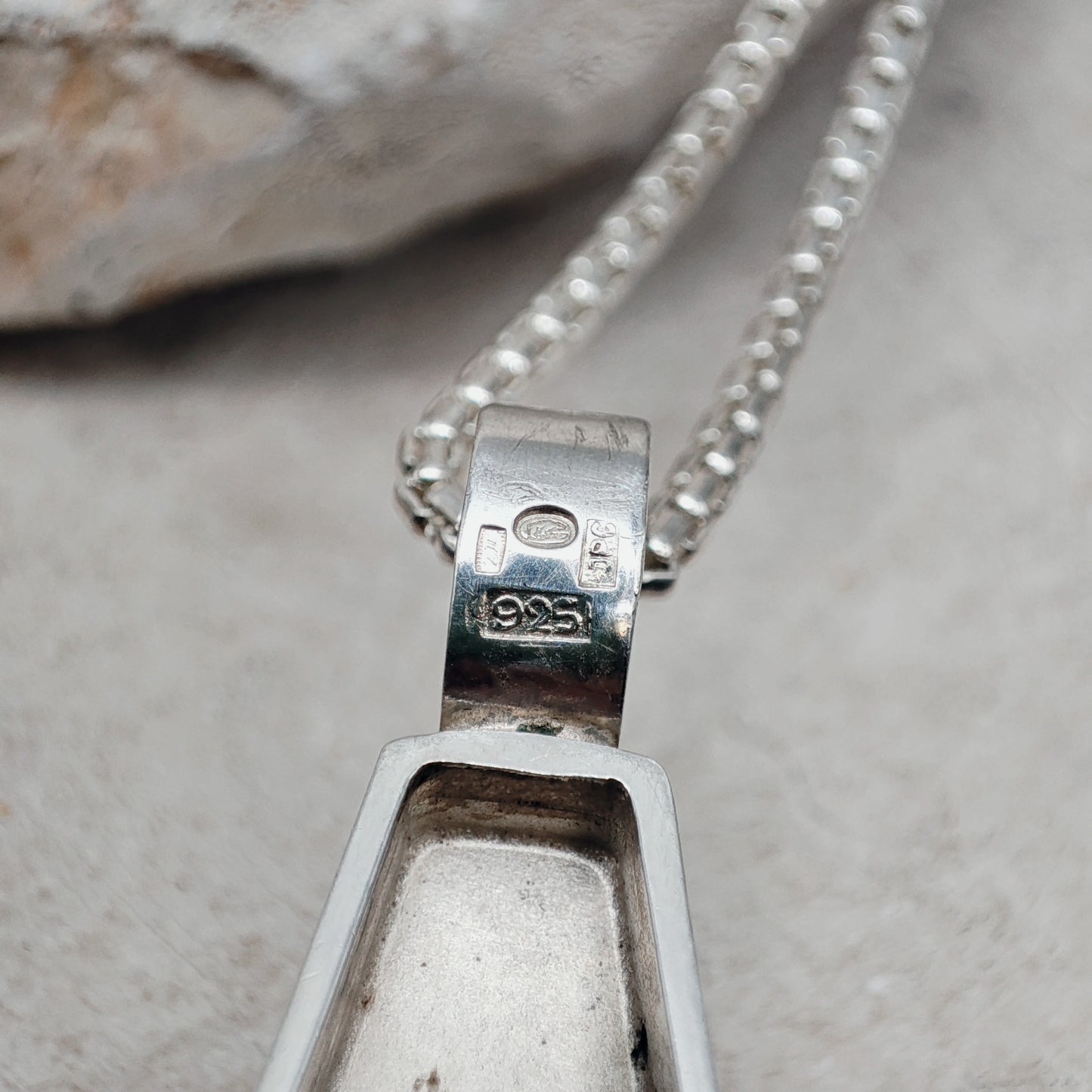 Vintage Modernist Silver Necklace with Amethyst by Kultaseppä Salovaara