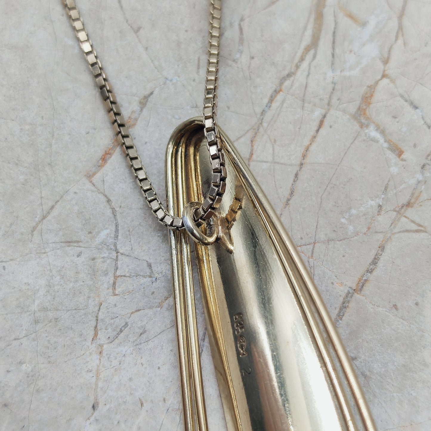 Sixties Gold plated Silver Pendant by Fischland Schmuck with Amber