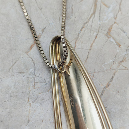 Sixties Gold plated Silver Pendant by Fischland Schmuck with Amber