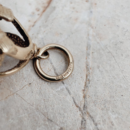 Vintage Claddagh Pendant 9ct Gold