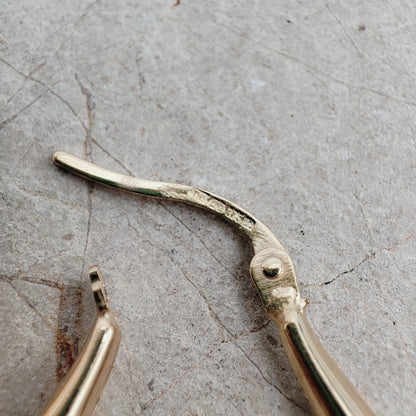 Vintage 9ct Gold Sculptural Hoop Earrings