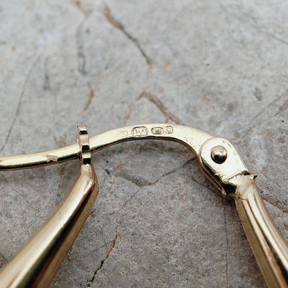 Vintage 9ct Gold Sculptural Hoop Earrings