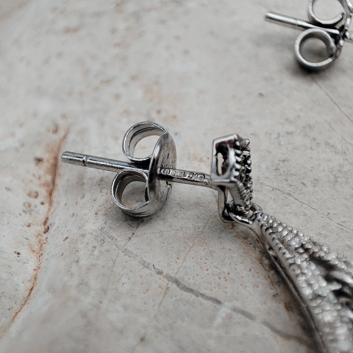 9ct White Gold Diamond and Pink Sapphire Chandelier Earrings