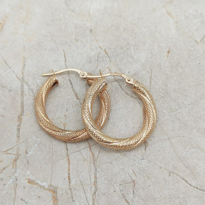 Vintage 9ct Gold Hoop Earrings by UnoAErre