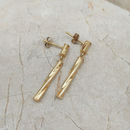 Vintage 9ct Gold Twisted Drop Earrings