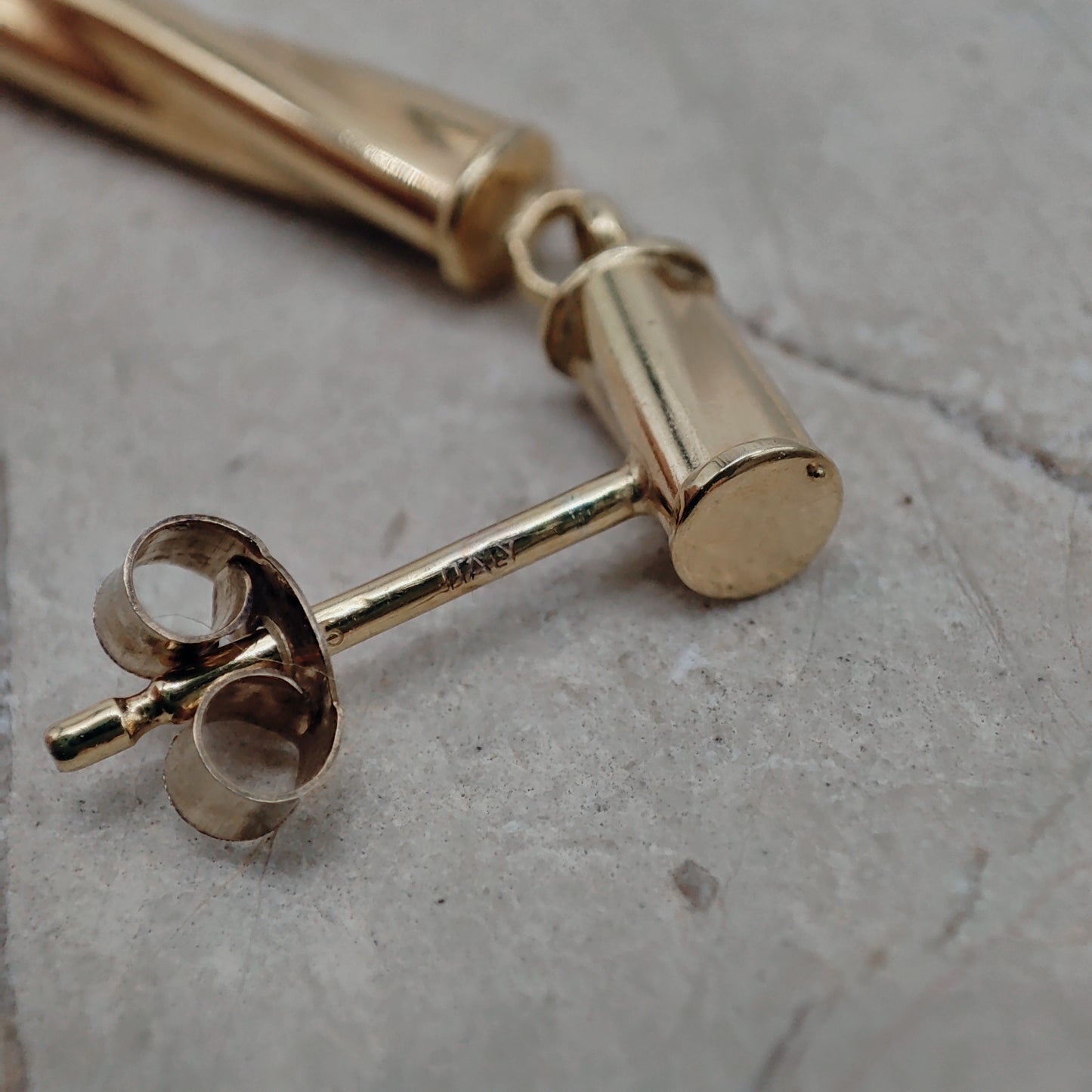 Vintage 9ct Gold Twisted Drop Earrings