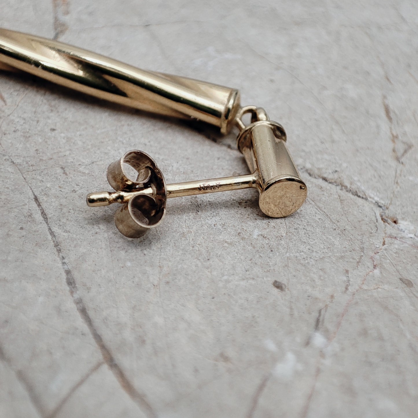 Vintage 9ct Gold Twisted Drop Earrings