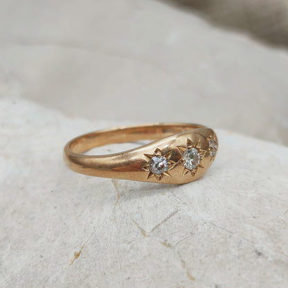 Vintage Gypsy Diamond Ring in 14K Rose Gold