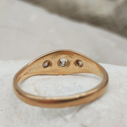 Vintage Gypsy Diamond Ring in 14K Rose Gold