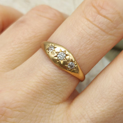 Vintage Gypsy Diamond Ring in 14K Rose Gold