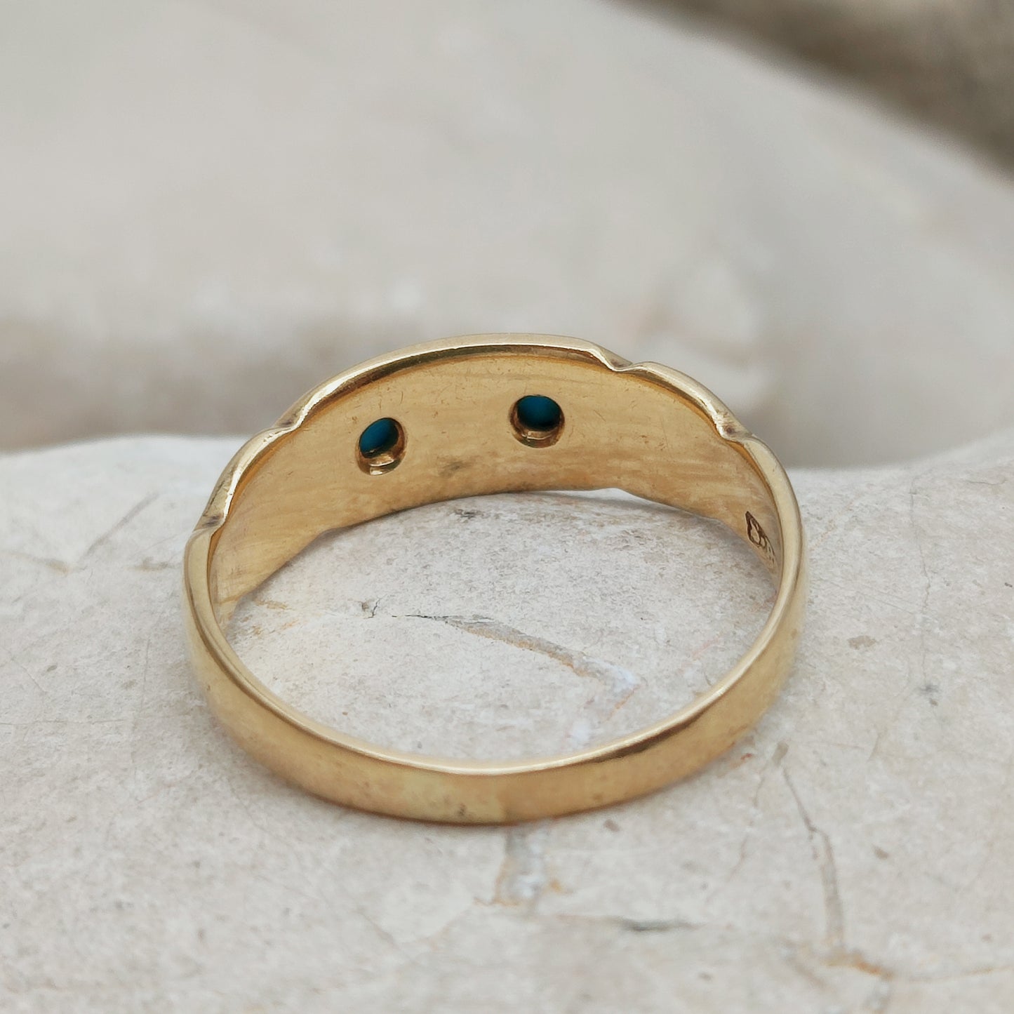 Antique Turquoise Five Stone Ring in 18K Gold  Birmingham 1912