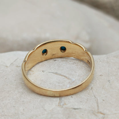 Antique Turquoise Five Stone Ring in 18K Gold  Birmingham 1912