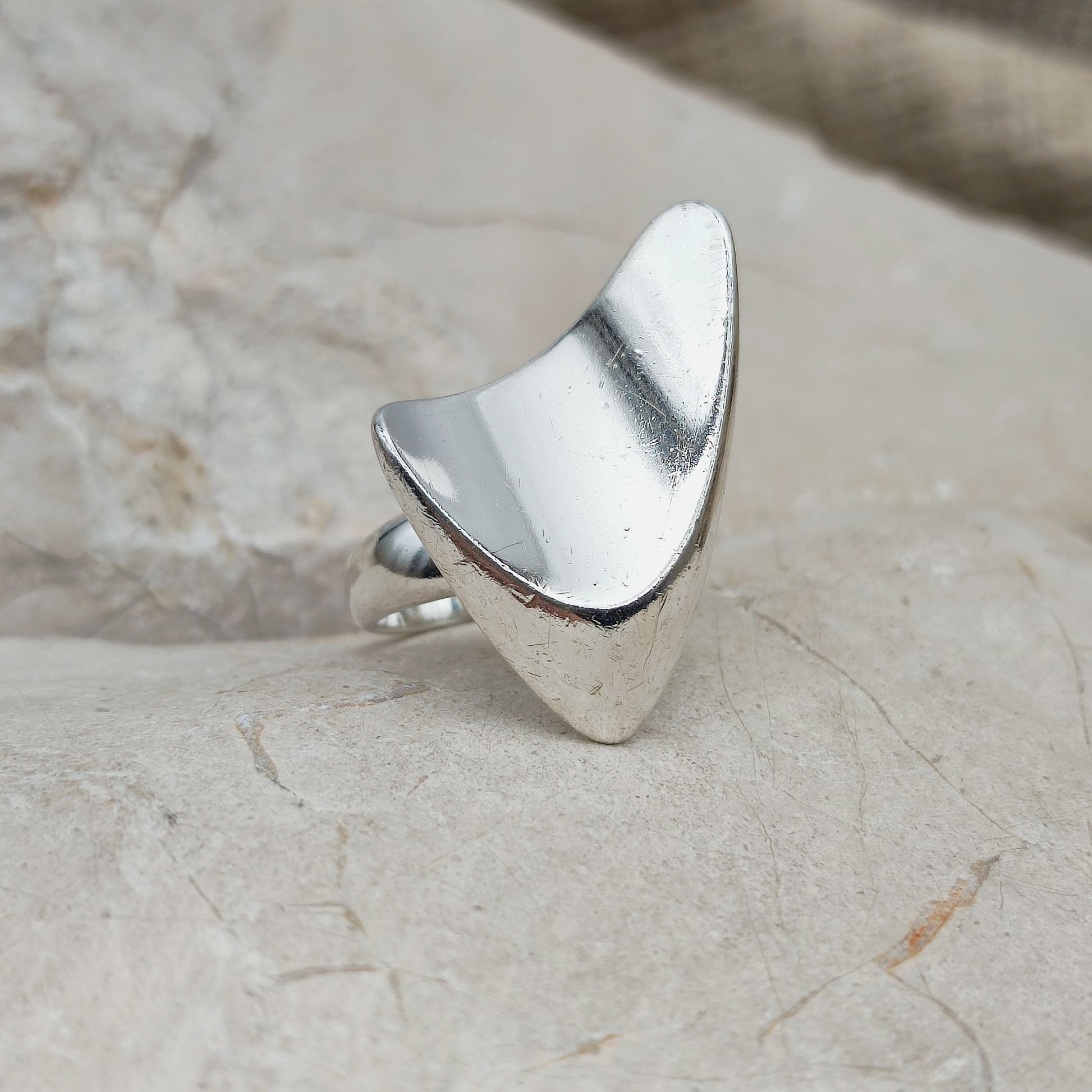 Georg Jensen Boomerang ring zilver design 120 Henning Koppel