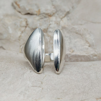 Vintage Asymmetrical Silver Ring designed by Bent Gabrielsen for Hans Hansen