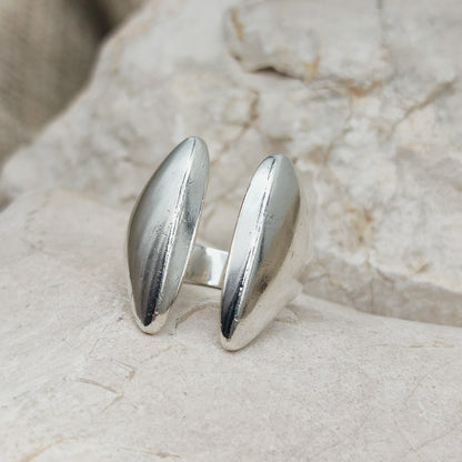 Vintage Asymmetrical Silver Ring designed by Bent Gabrielsen for Hans Hansen