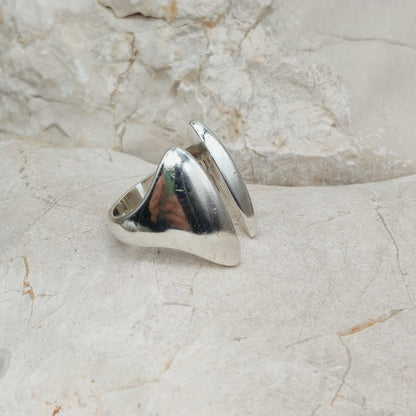 Vintage Asymmetrical Silver Ring designed by Bent Gabrielsen for Hans Hansen